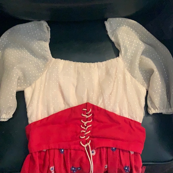 Neiman Marcus Dresses Vintage 7s Red And White Dress With Blue And